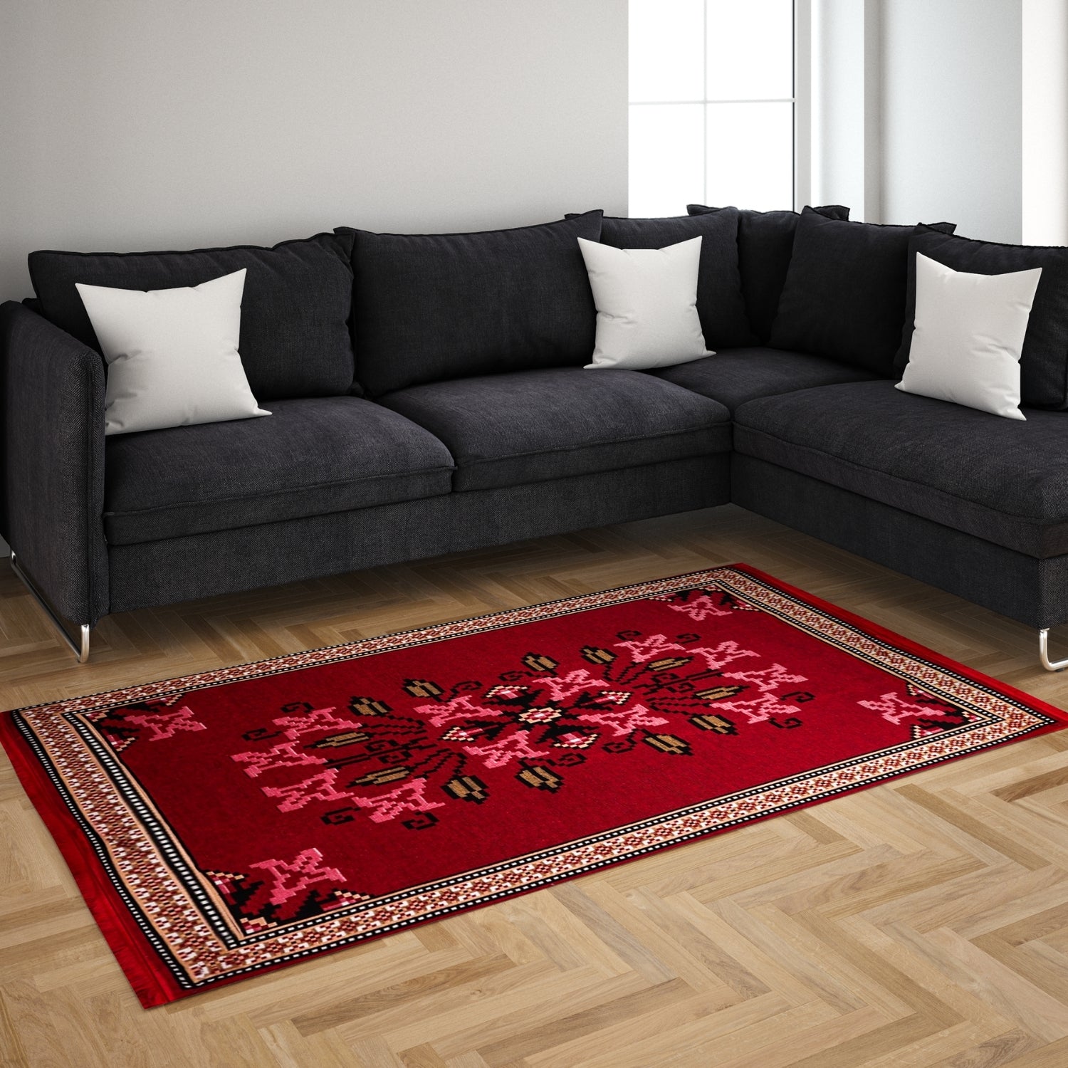 Bigghome Kilim, Makinede Yıkanabilir, Etnik Desenli, 120*180 cm, SA25PY