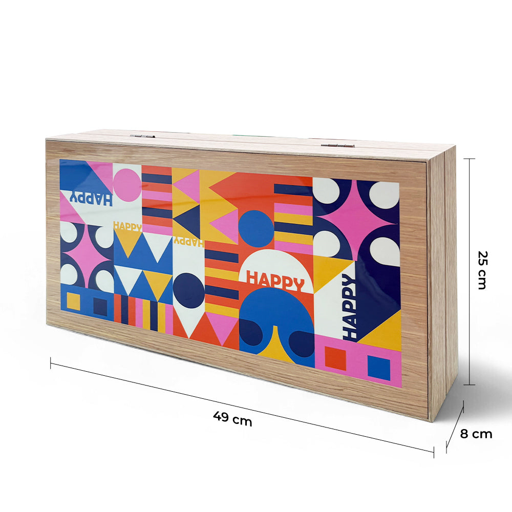 Biggdesign Happy Tavla, Çizilmez Zeminli, Mıknatıslı MDF Kasa, 2 Kat Vernik Cilalı