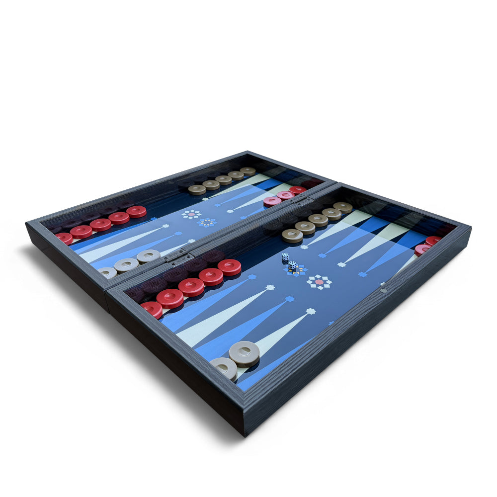 Biggdesign Yıldız Tavla, Çizilmez Zeminli, Mıknatıslı MDF Kasa, 2 Kat Vernik Cilalı