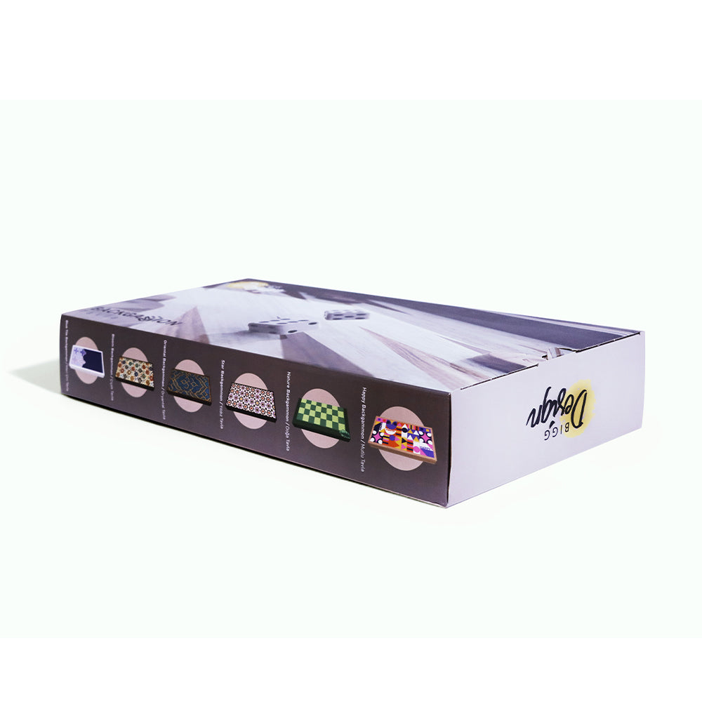 Biggdesign Yıldız Tavla, Çizilmez Zeminli, Mıknatıslı MDF Kasa, 2 Kat Vernik Cilalı