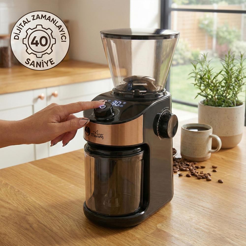 Any Morning SH25836B Dijital Zamanlayıcılı 25 Öğütme Ayarlı Elektrikli Kahve Öğütücü