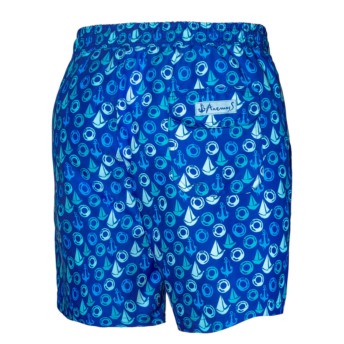Anemoss Yelken Üç Cepli İçi Fileli Bel Lastik ve Bağlama İpli Erkek Deniz Şortu