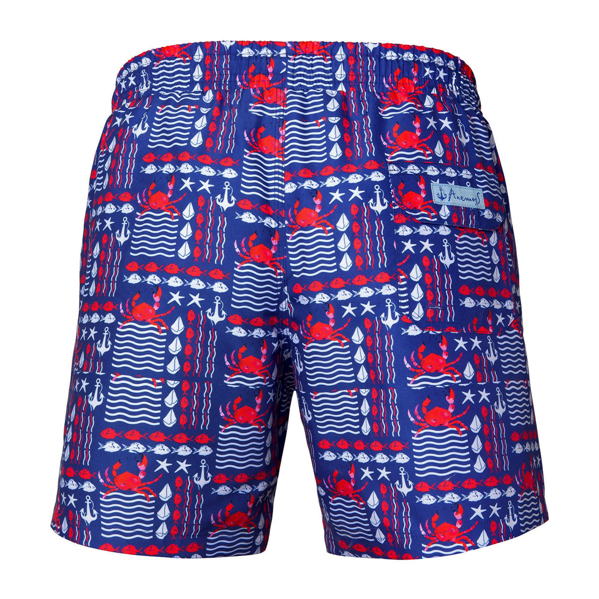 Anemoss Yengeç Üç Cepli İçi Fileli Bel Lastik ve Bağlama İpli Erkek Deniz Şortu