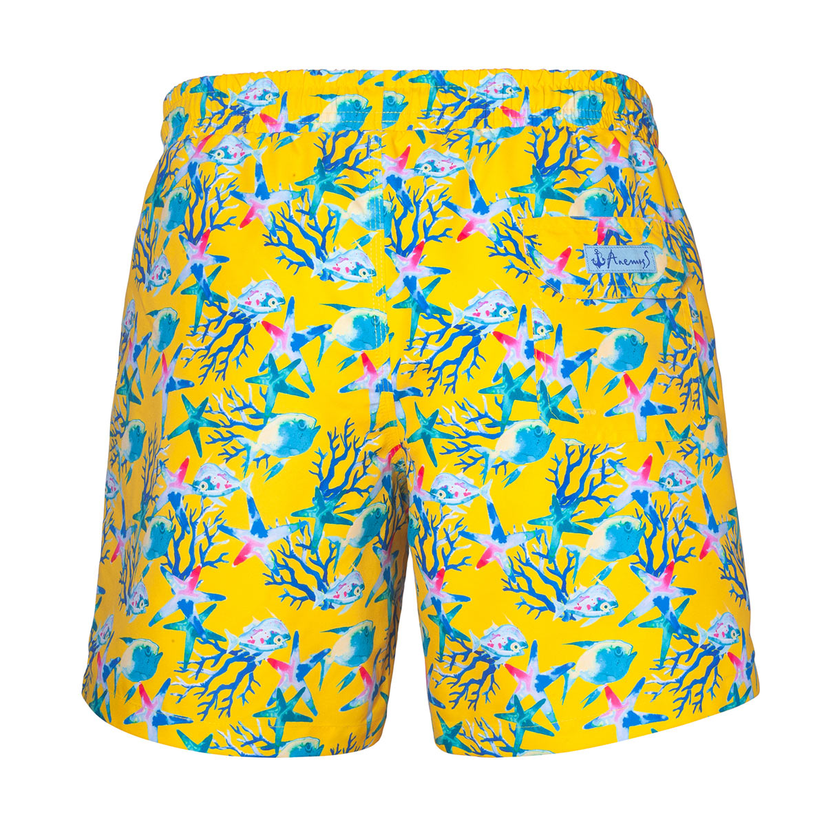 Anemoss Akvaryum Üç Cepli İçi Fileli Bel Lastik ve Bağlama İpli Erkek Deniz Şortu