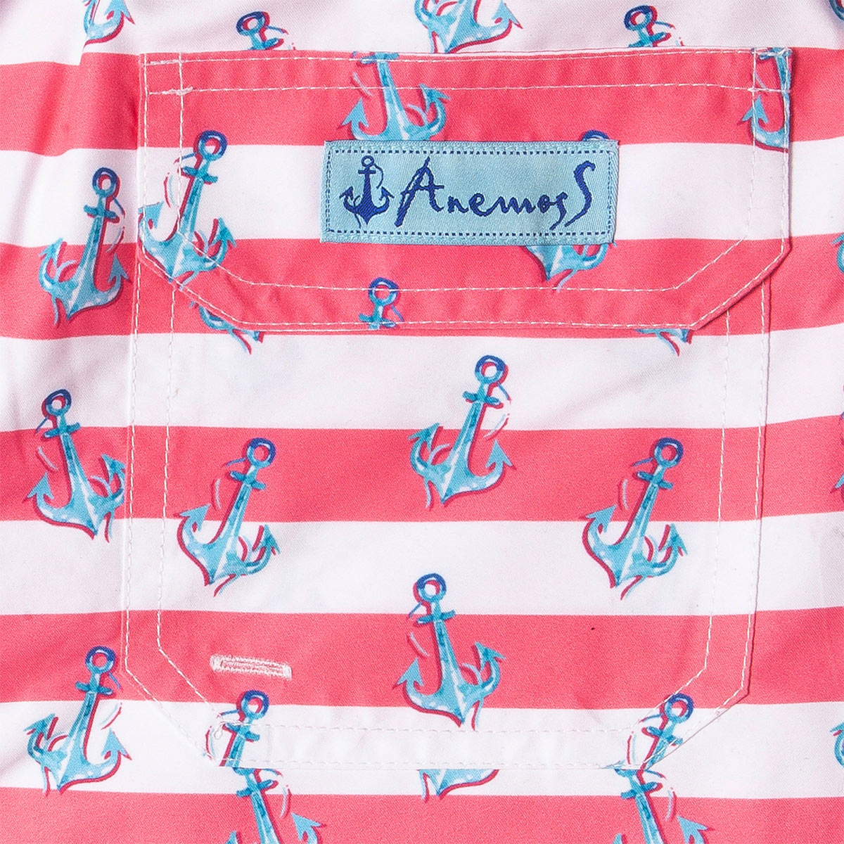 Anemoss Çapa Üç Cepli İçi Fileli Bel Lastik ve Bağlama İpli Erkek Deniz Şortu