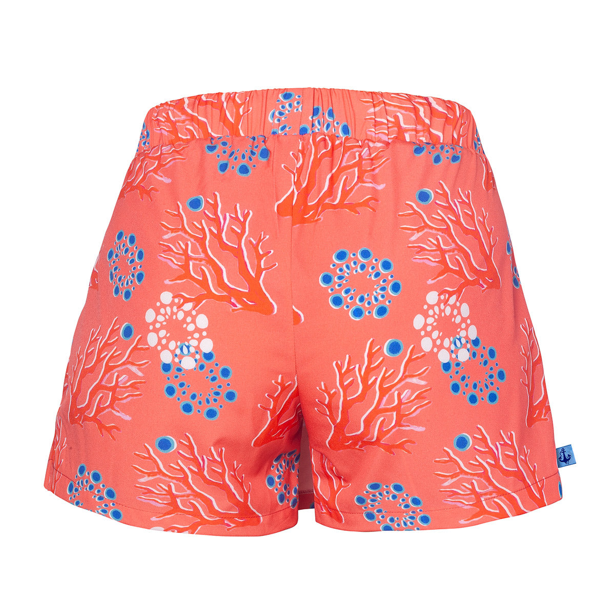 Anemoss Mercan Kadın Şort Etek – Lastikli Bel, Bağcıklı, Pembe Desenli Yazlık Skort