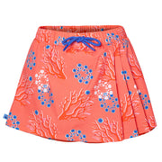 Anemoss Mercan Kadın Şort Etek – Lastikli Bel, Bağcıklı, Pembe Desenli Yazlık Skort