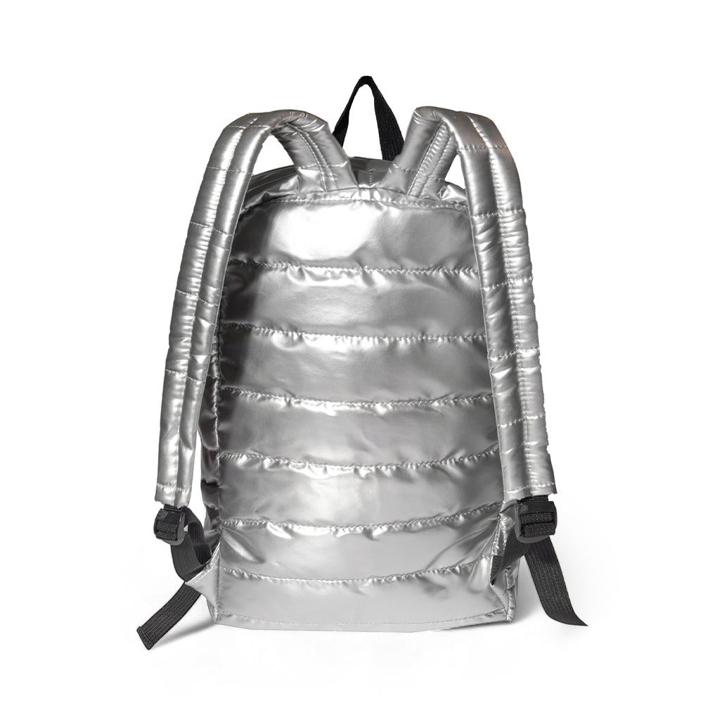 Biggdesign Moods Up Calm Kapitone Su Geçirmez Kumaşlı Okul ve Laptop Sırt Çantası Gümüş Renk