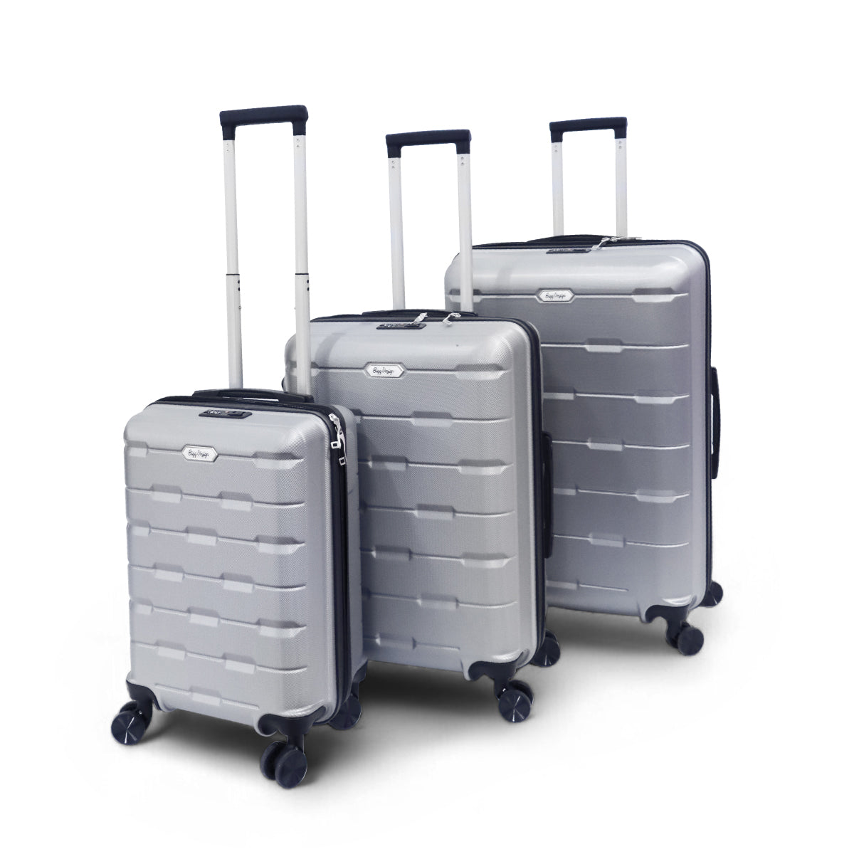 Biggdesign Moods Up 3'lü Valiz Seti, TSA Kilitli, ABS Gövde, Gümüş