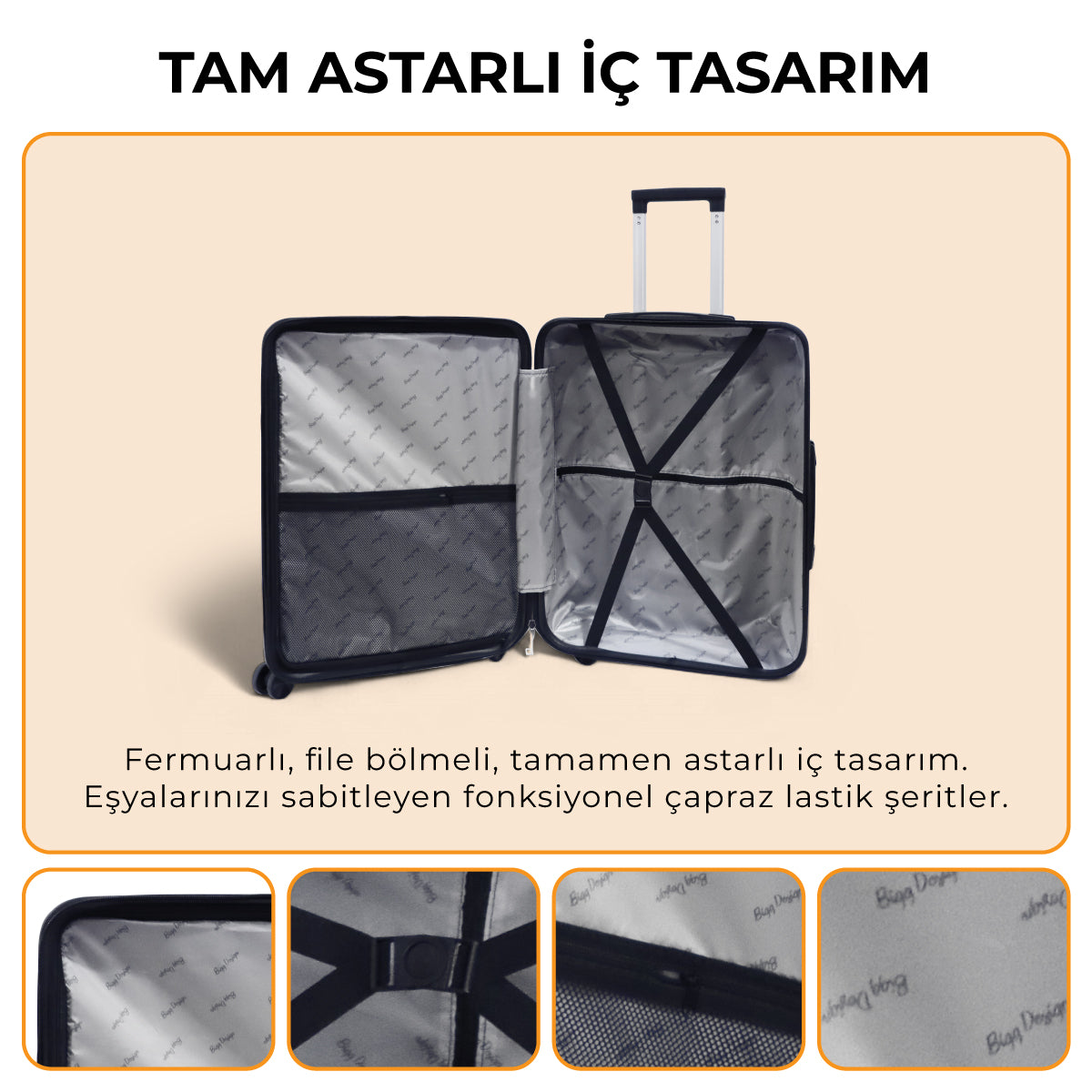 Biggdesign Moods Up 3'lü Valiz Seti, TSA Kilitli, ABS Gövde, Gümüş