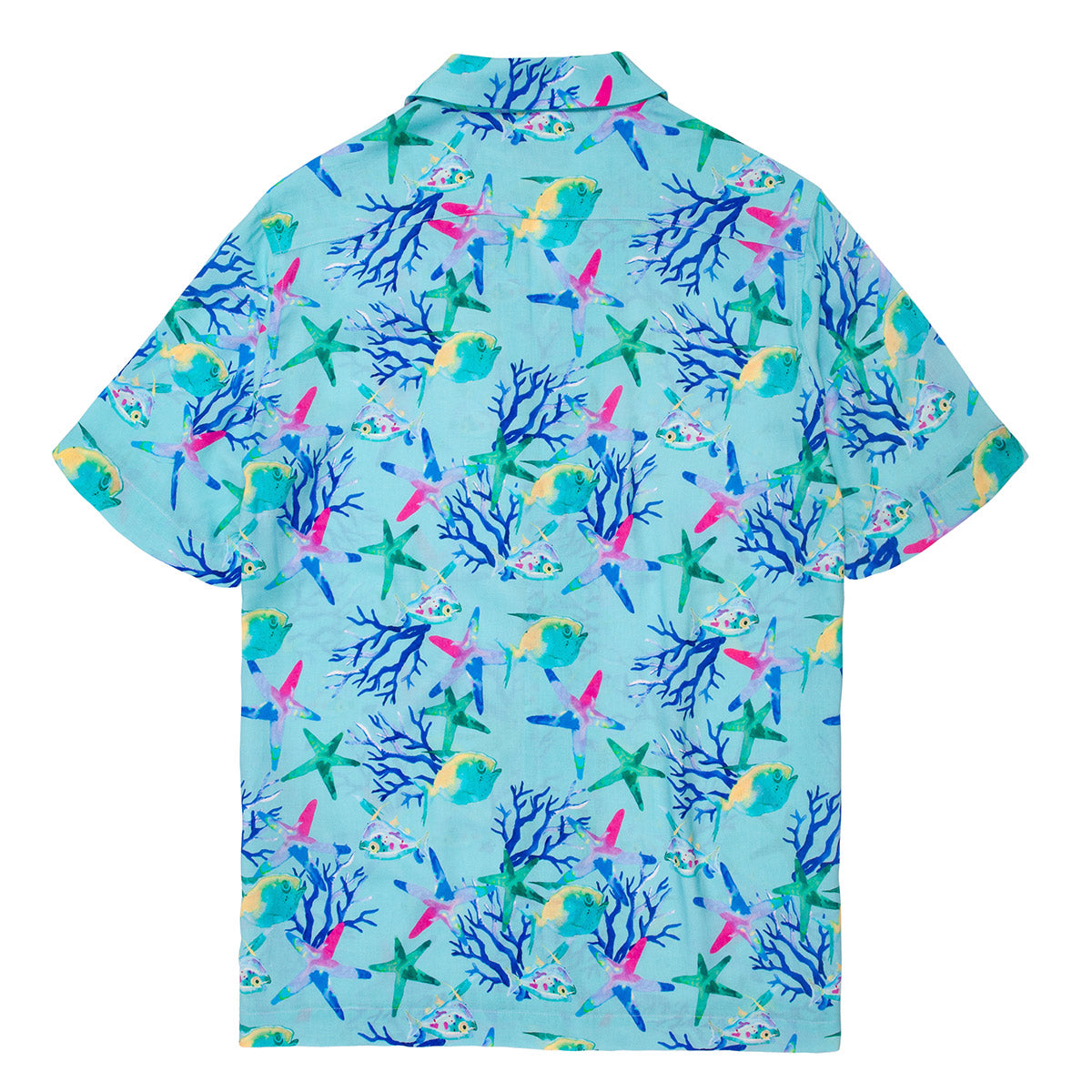 Anemoss Akvaryum Desenli %100 Viskon Yumuşak Nefes Alabilir Kumaşlı Erkek Gömlek
