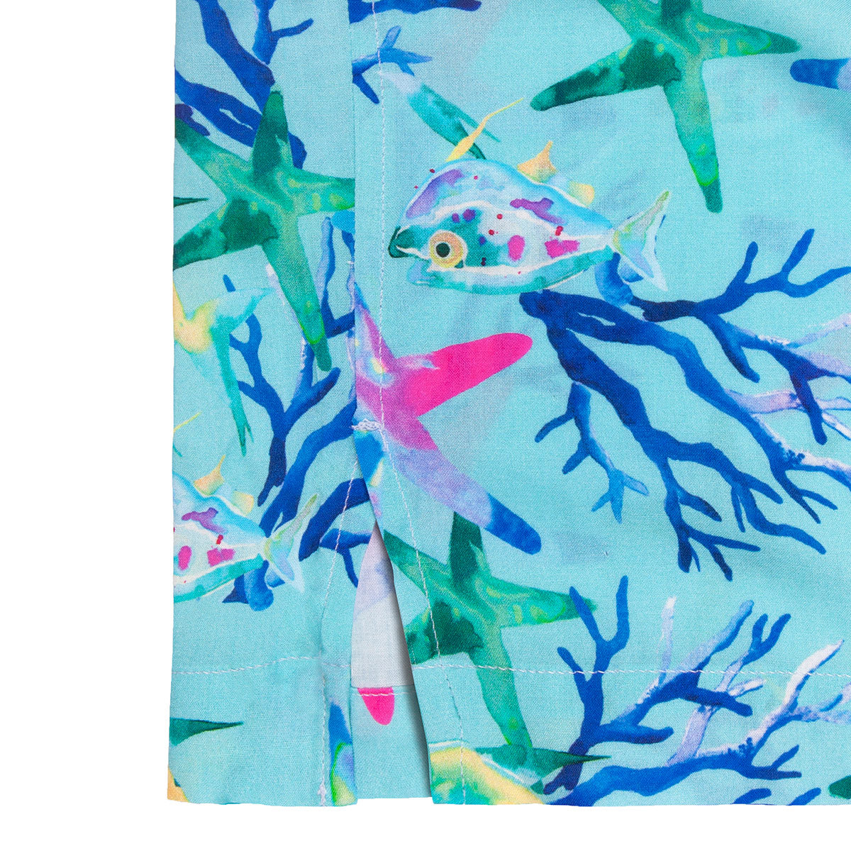 Anemoss Akvaryum Desenli %100 Viskon Yumuşak Nefes Alabilir Kumaşlı Erkek Gömlek