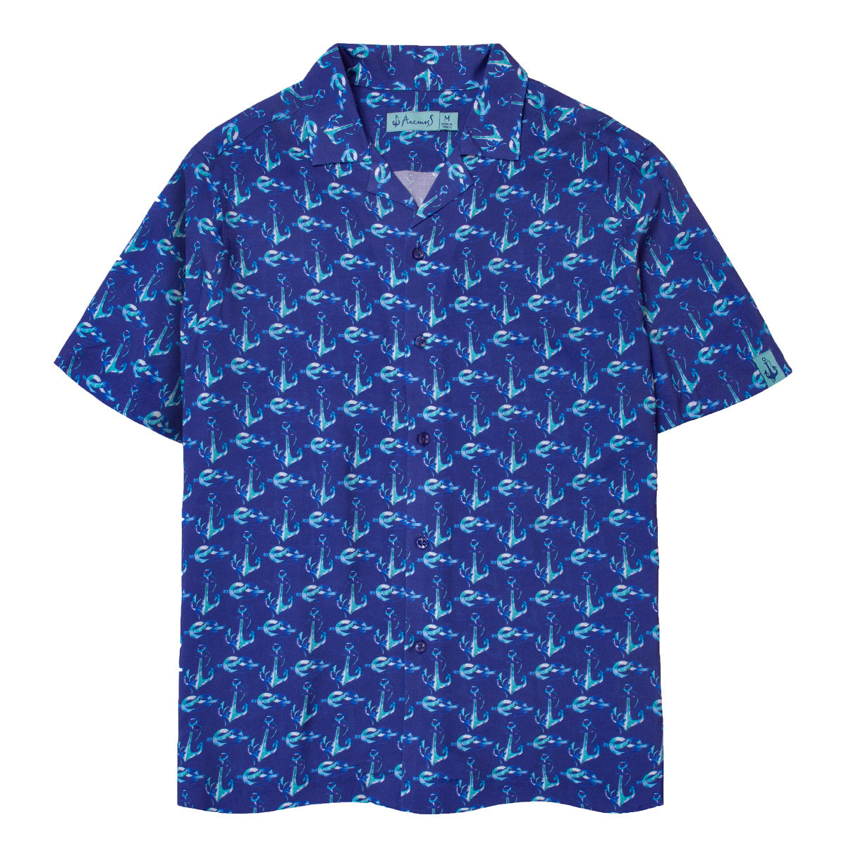 Anemoss Çapa Desenli %100 Viskon Yumuşak Nefes Alabilir Kumaşlı Erkek Gömlek