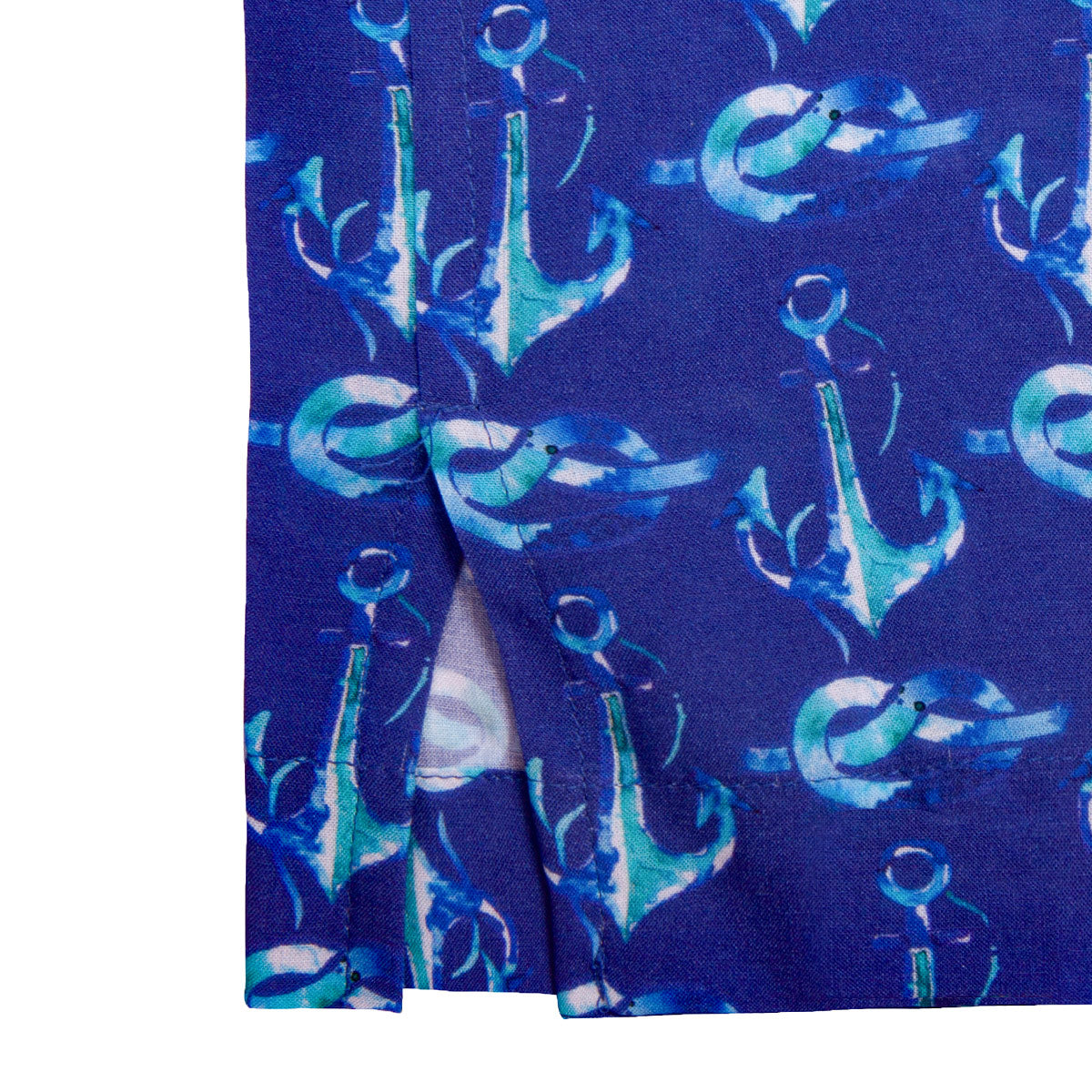 Anemoss Çapa Desenli %100 Viskon Yumuşak Nefes Alabilir Kumaşlı Erkek Gömlek