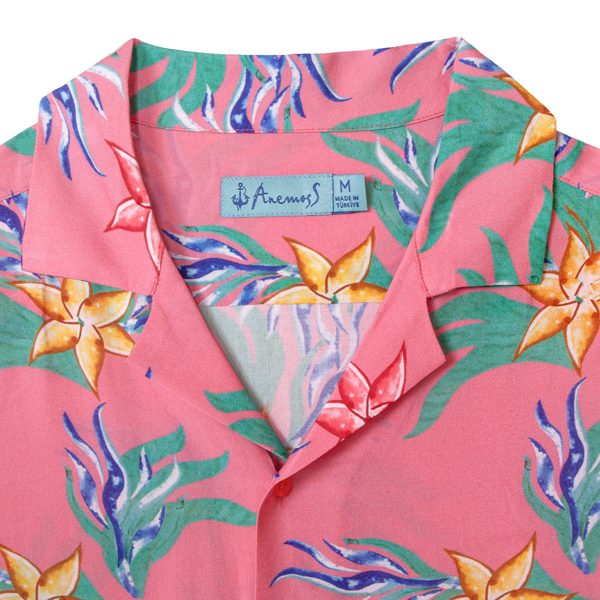 Anemoss Mercan Desenli %100 Viskon Yumuşak Nefes Alabilir Kumaşlı Erkek Gömlek