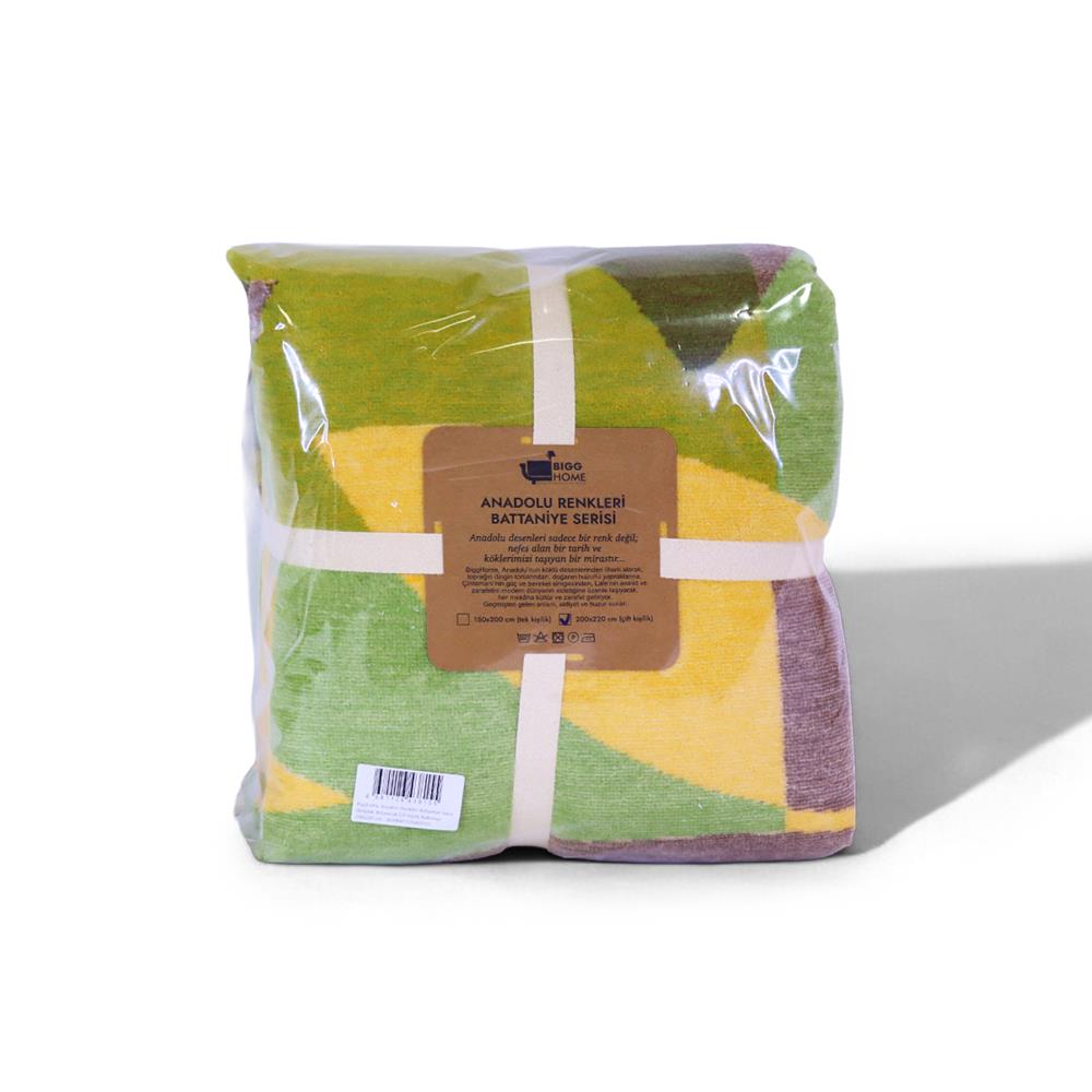 Bigghome Botanik  Çift Kişilik Battaniye 200 x 220 cm