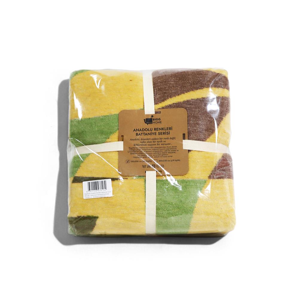 Bigghome Botanik Tek Kişilik Battaniye 150 x 200 cm