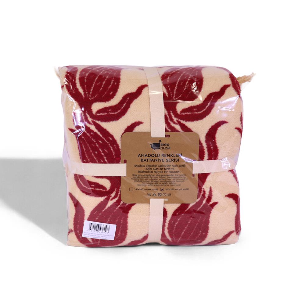 Bigghome Lalezar  Çift Kişilik Battaniye 200 x 220 cm