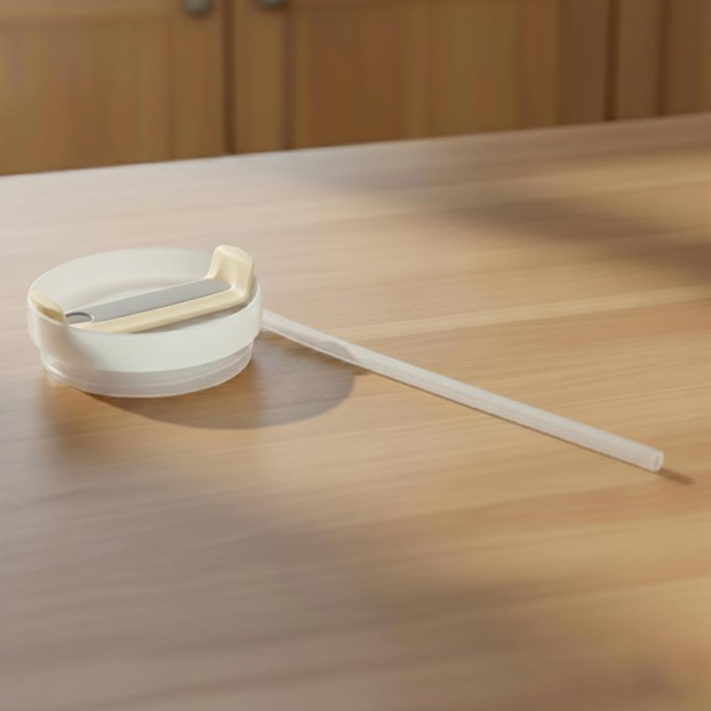 Any Morning Vaha 1200 ml Termos Mug Kapağı ve Pipet Krem