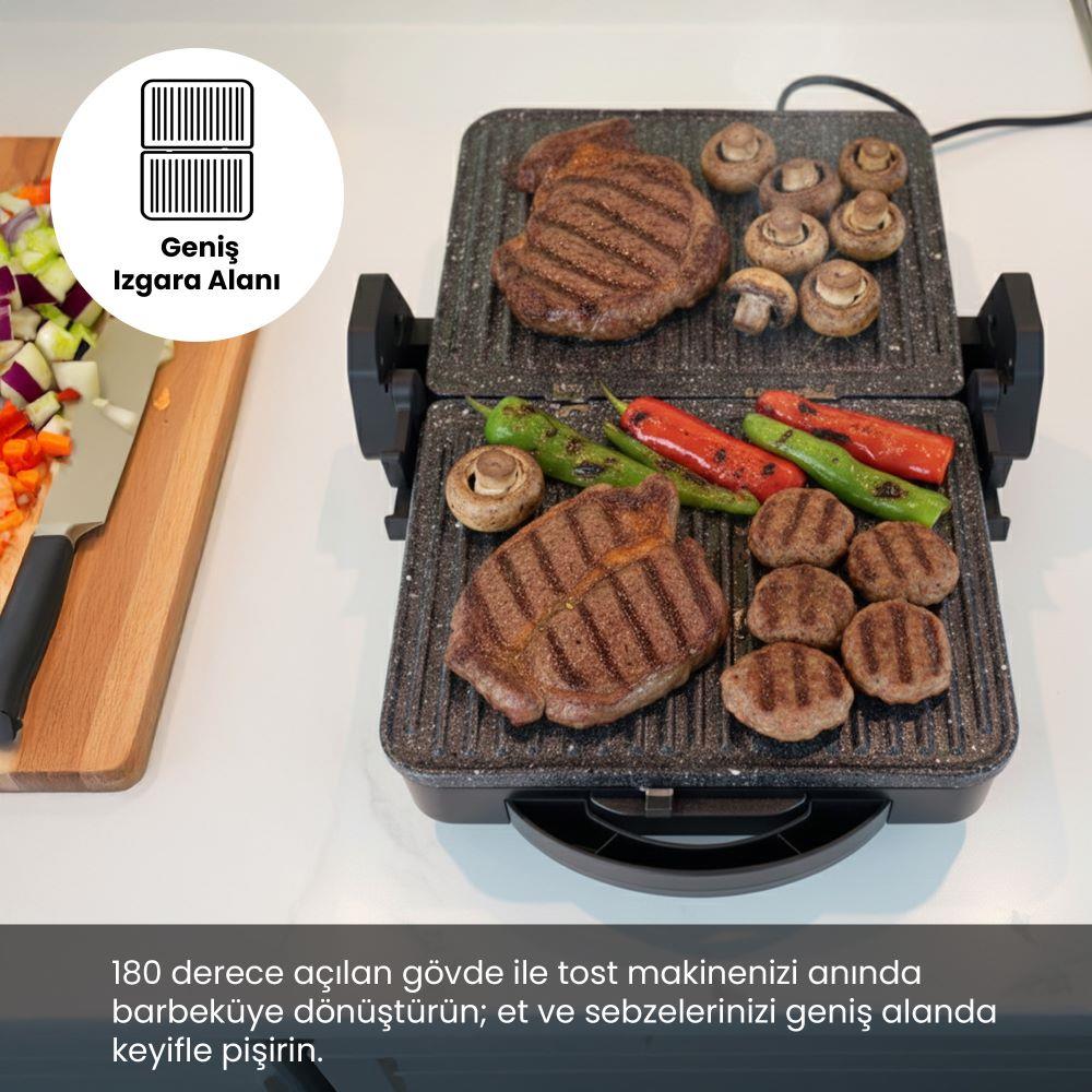 Any Morning OZ26TM03 Çıkarılabilir Plakalı Izgara ve Tost Makinesi