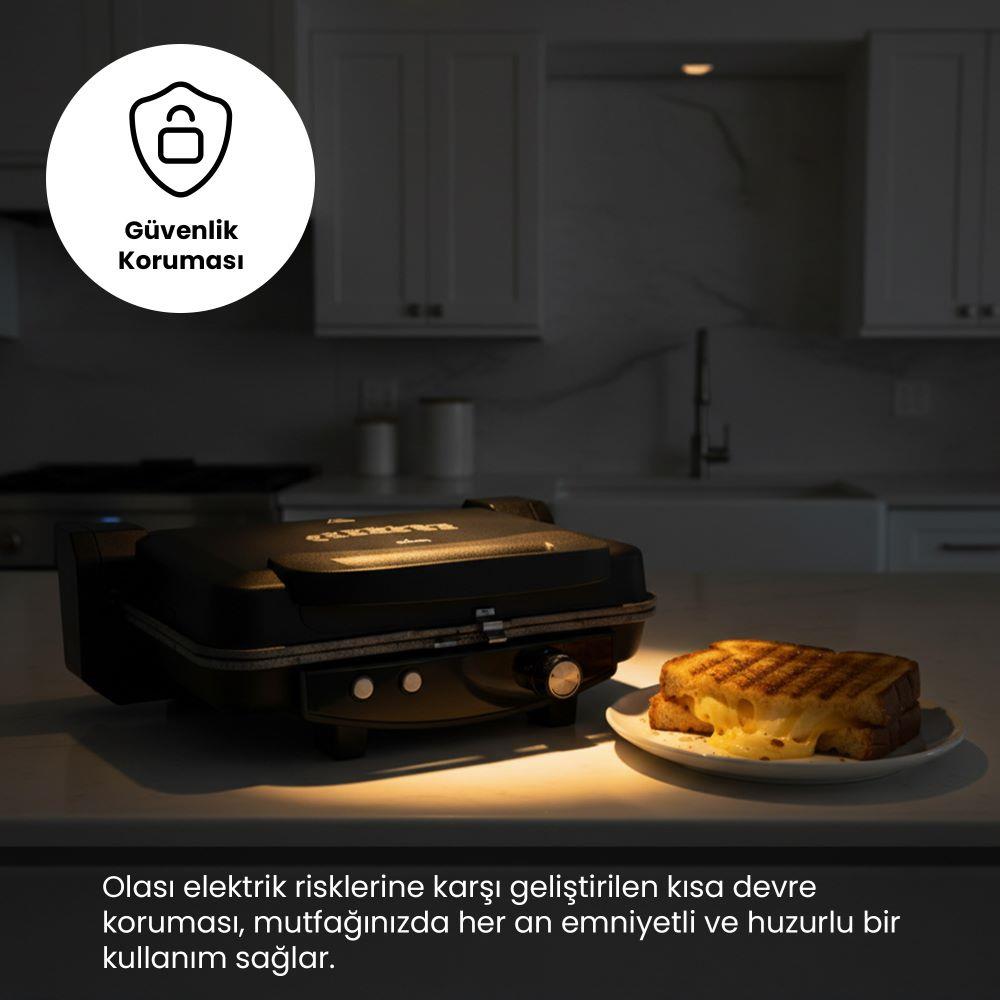 Any Morning OZ26TM03 Çıkarılabilir Plakalı Izgara ve Tost Makinesi