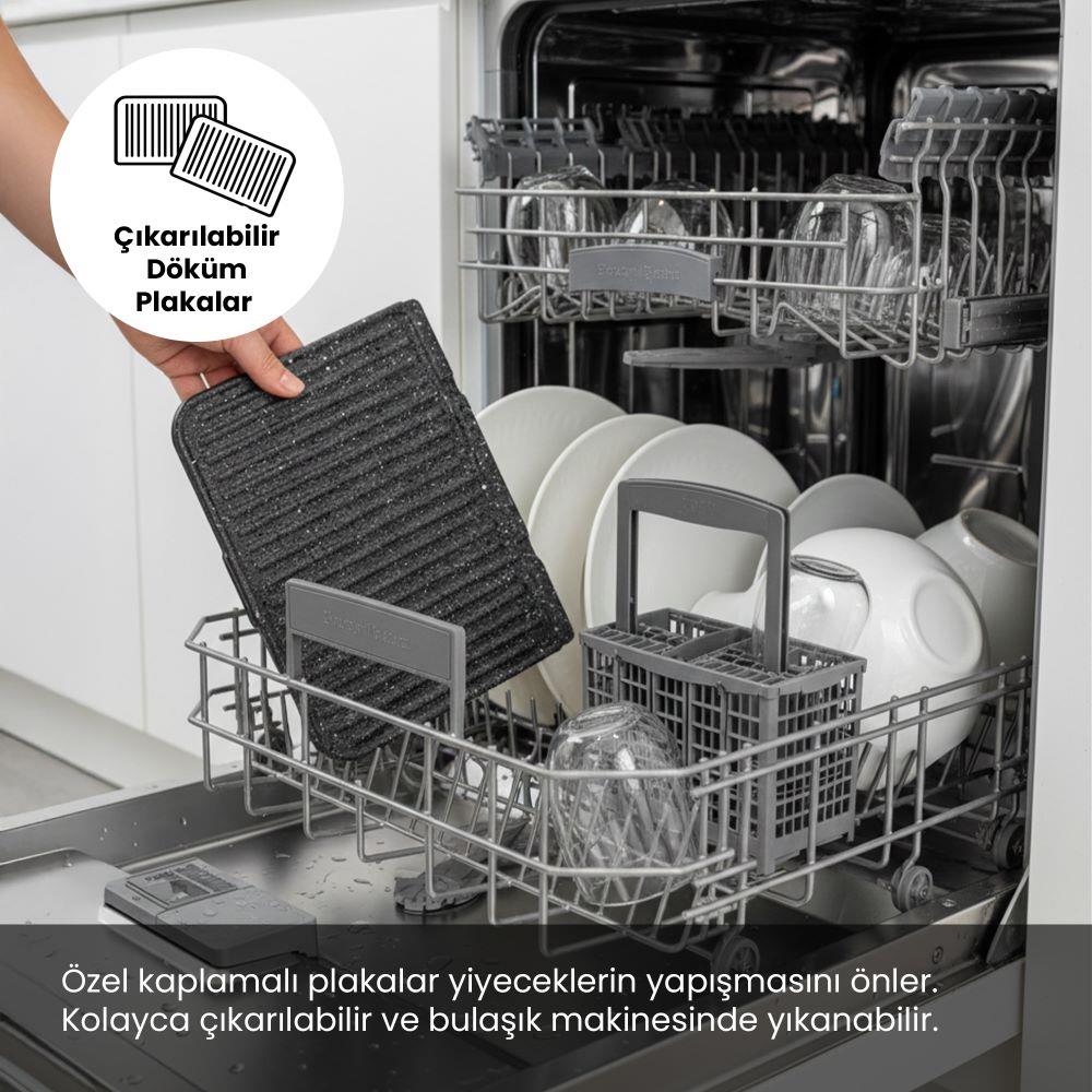 Any Morning OZ26TM03 Çıkarılabilir Plakalı Izgara ve Tost Makinesi