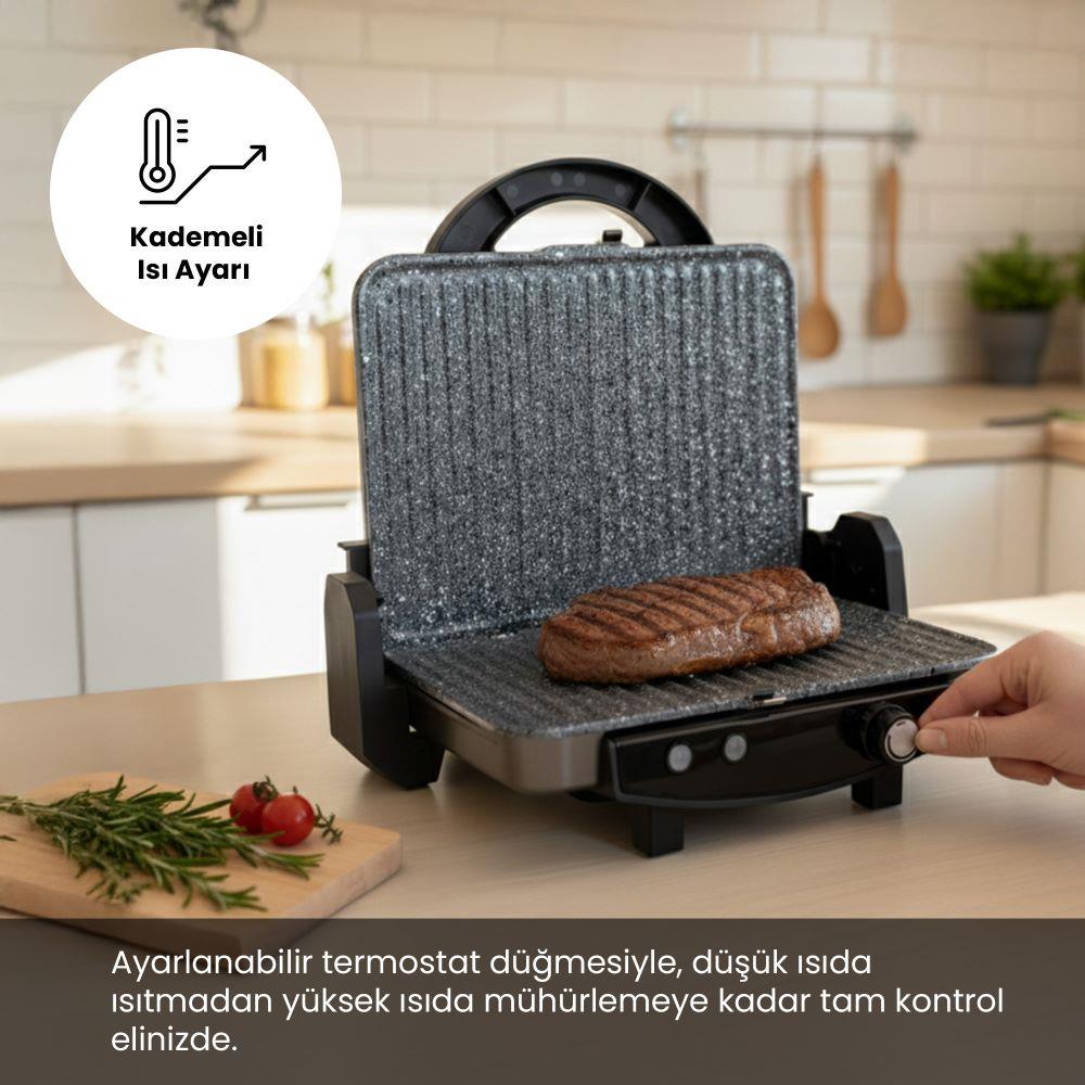 Any Morning OZ26TM03 Çıkarılabilir Plakalı Izgara ve Tost Makinesi