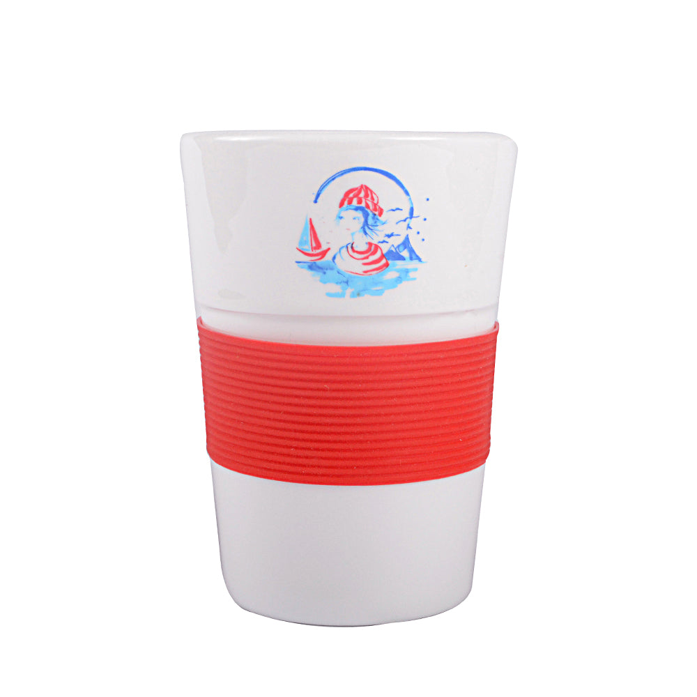 Anemoss Denizci Kız Seramik Mug Silikon Bantlı