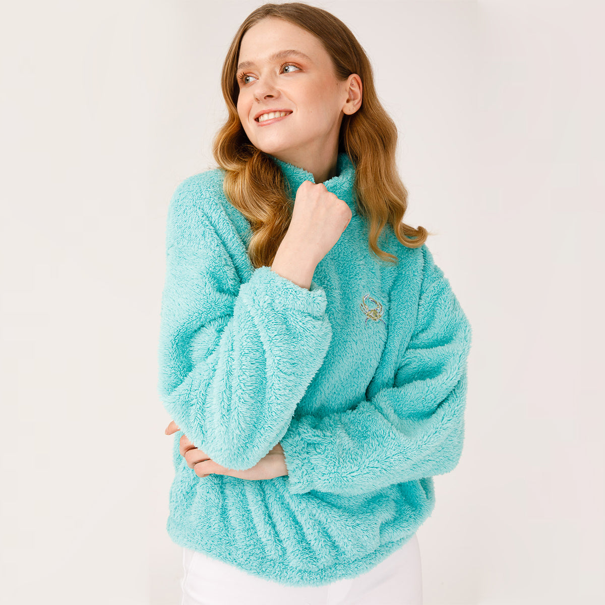 AnemosS Yengeç  Yarım Fermuarlı Polar Sweatshirt