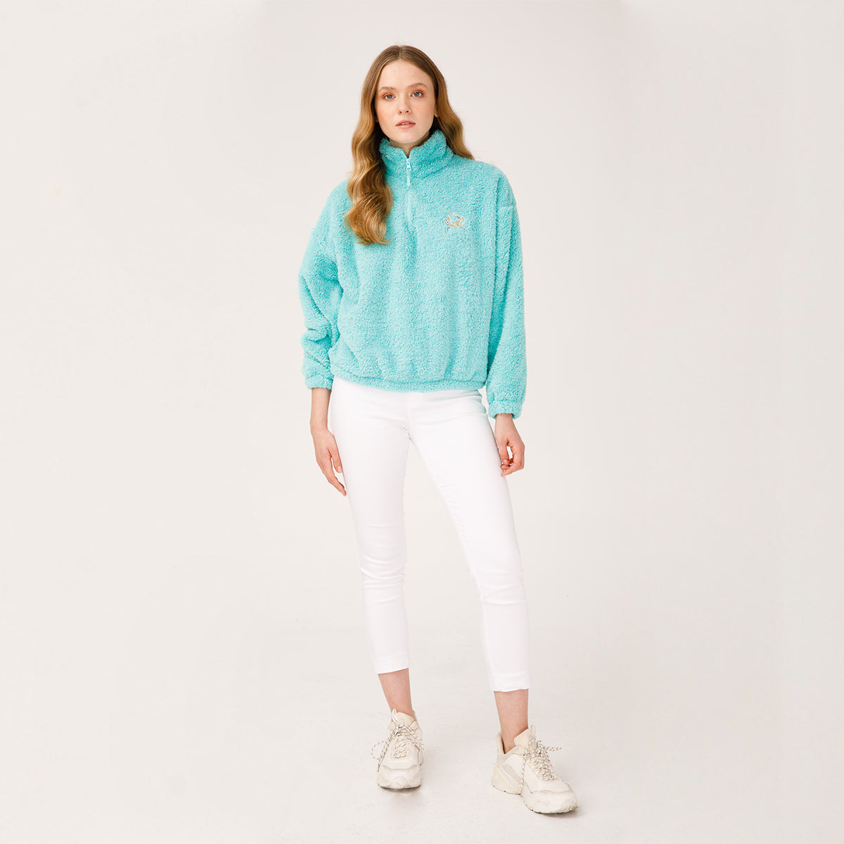 AnemosS Yengeç  Yarım Fermuarlı Polar Sweatshirt