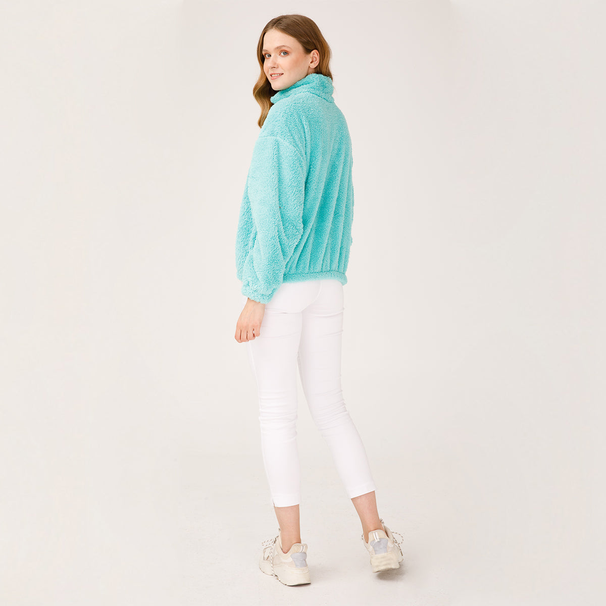 AnemosS Yengeç  Yarım Fermuarlı Polar Sweatshirt