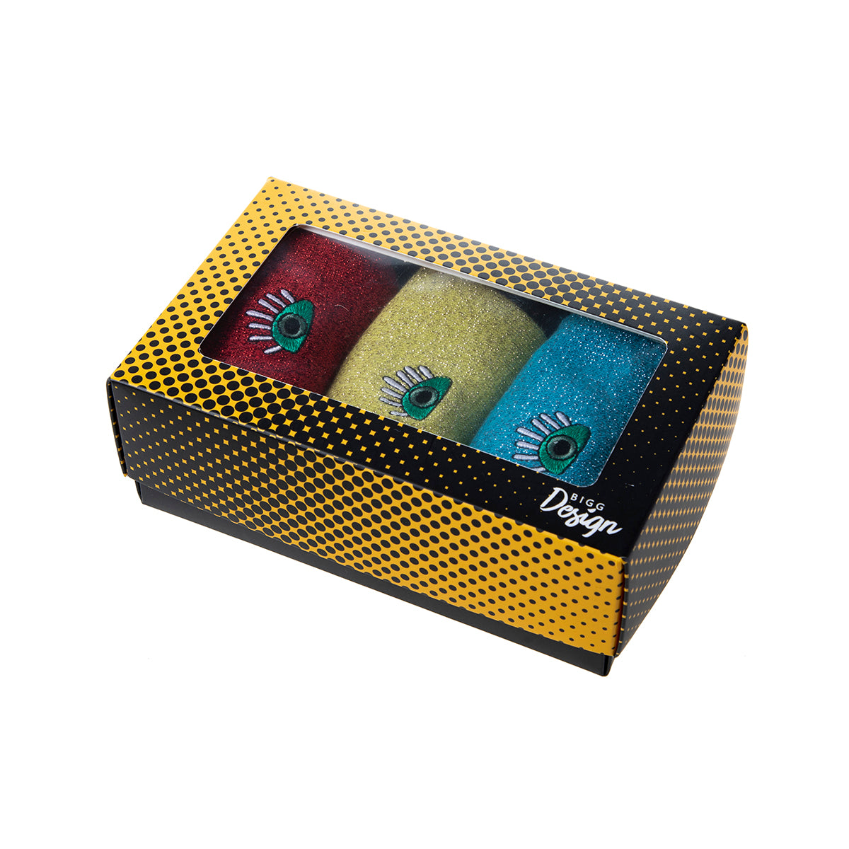 Biggdesign Gözüm Sende Simli Kadın 3'lü Kısa Soket Çorap Seti