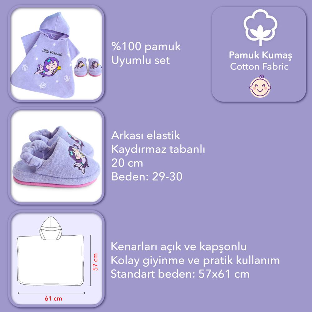 Milk&Moo Çocuk Panço ve Ev Terliği Pırıltılı Deniz Kızı