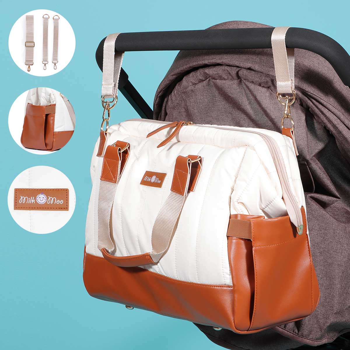 Milk&Moo Anne Bebek Bakım Çantası Taba