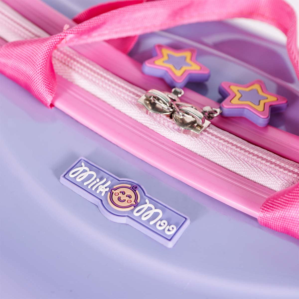 Milk&Moo Pırıltılı Deniz Kızı Binilebilir Çocuk Valizi, 360° Tekerlekli, Ayak Destekli