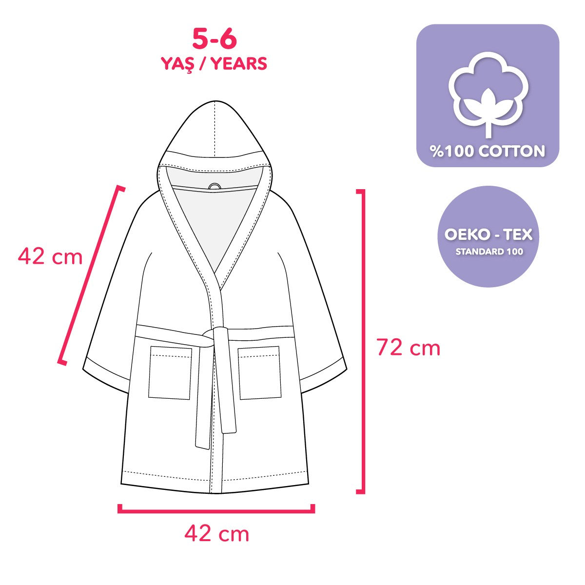 Milk&Moo Kadife Çocuk Bornoz Pırıltılı Deniz Kızı 5-6 yaş