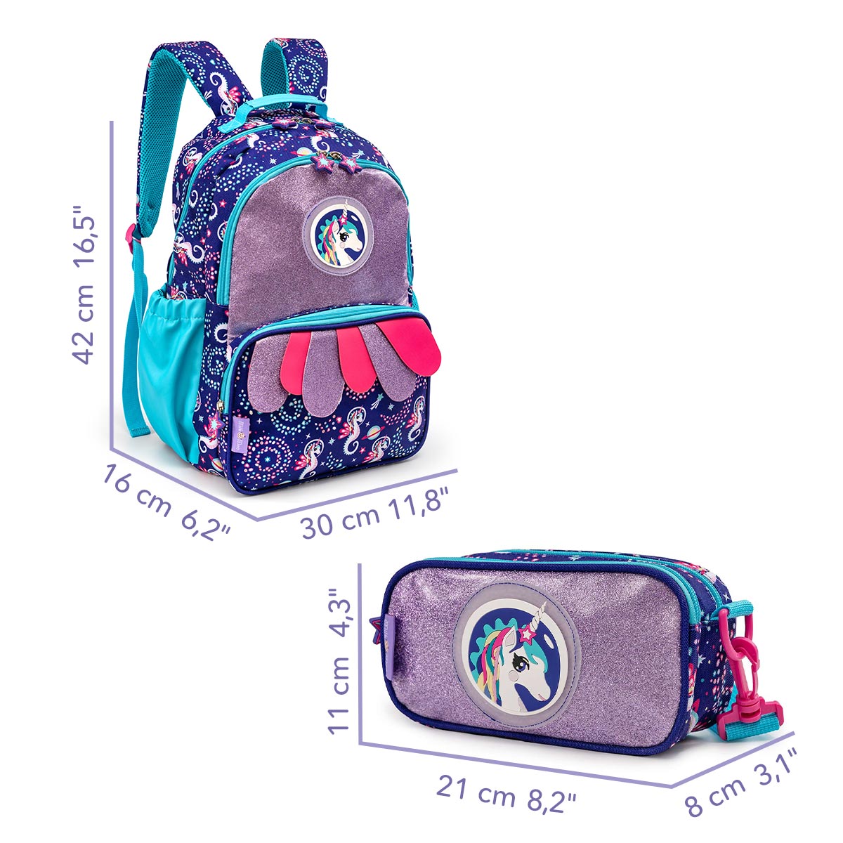 Milk&Moo Ayris Çocuk Okul Çantası ve Bel Çantası Fonksiyonlu Kalem Kutusu Seti