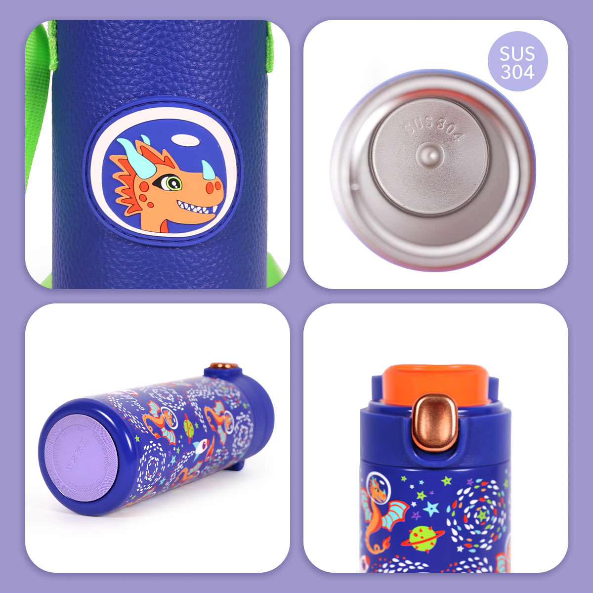 Milk&Moo Çelik Çocuk Matarası Ponix 420 ml