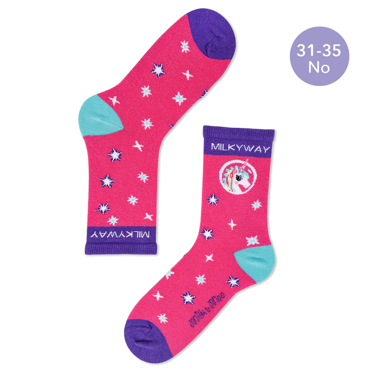 Milk&Moo Ayris Çocuk 5'li Çorap Seti, Beden 31-35, Renkli ve Rahat Tasarım