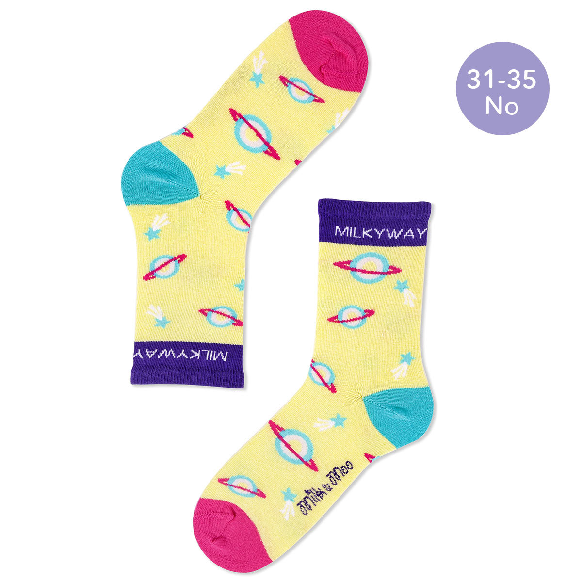 Milk&Moo Ayris Çocuk 5'li Çorap Seti, Beden 31-35, Renkli ve Rahat Tasarım