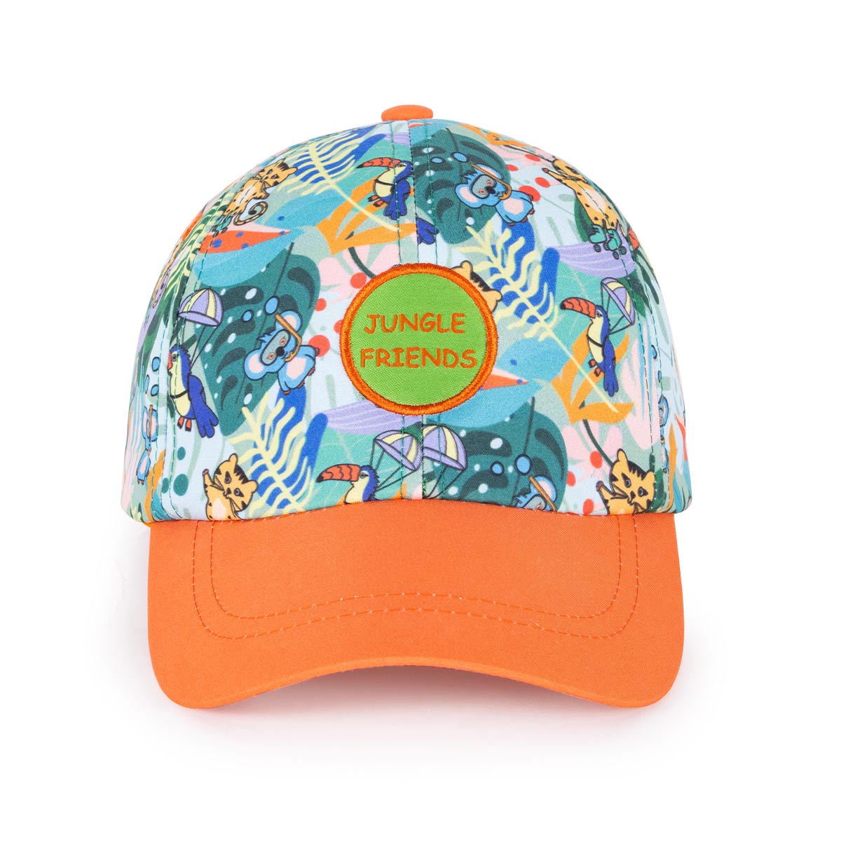 Milk&Moo Jungle Friends 4-6 Yaş Erkek Çocuk Şapkası - Turuncu, Nakışlı, Ayarlanabilir Yazlık