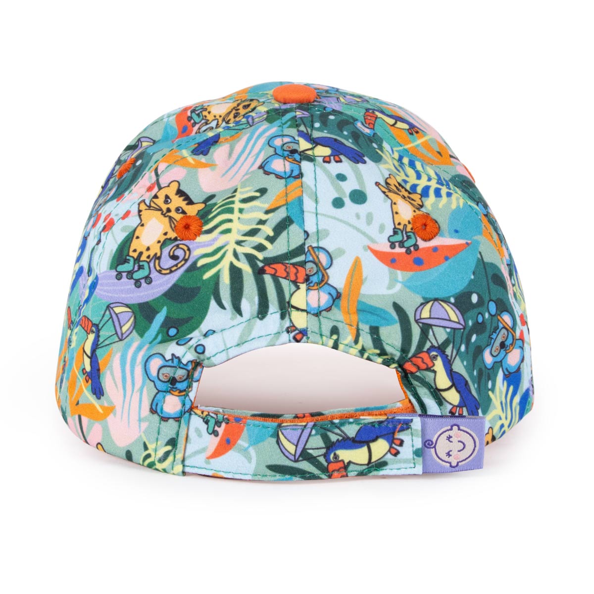 Milk&Moo Jungle Friends 4-6 Yaş Erkek Çocuk Şapkası - Turuncu, Nakışlı, Ayarlanabilir Yazlık