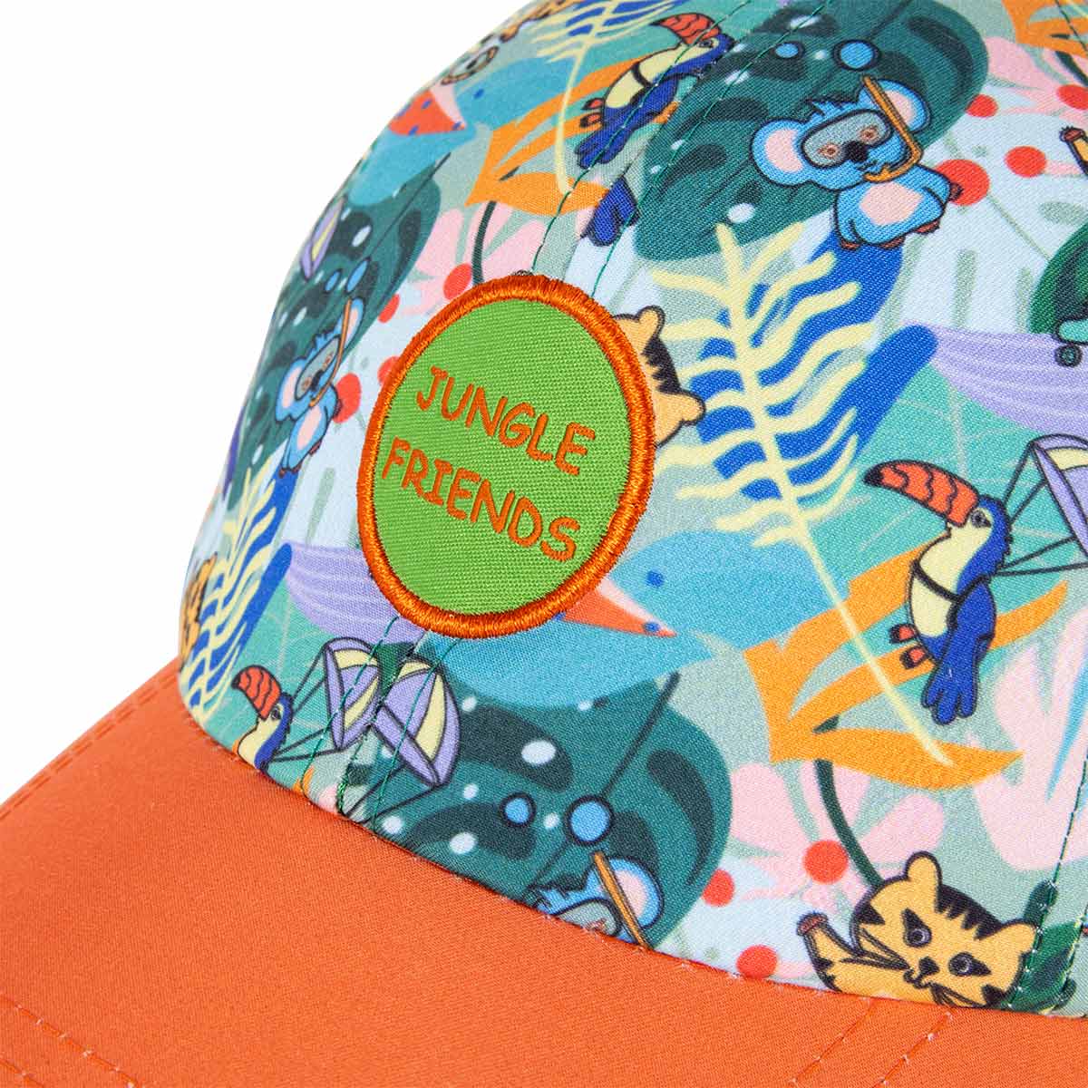 Milk&Moo Jungle Friends 4-6 Yaş Erkek Çocuk Şapkası - Turuncu, Nakışlı, Ayarlanabilir Yazlık