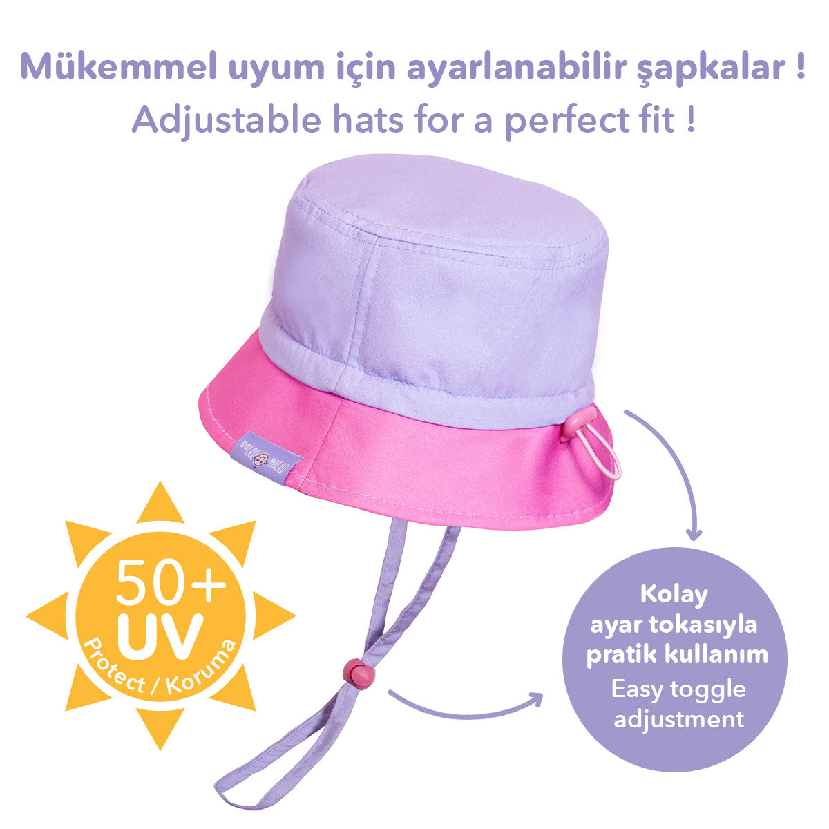 Milk&Moo Pırıltılı Deniz Kızı Ayarlanabilir Yazlık Bebek Şapkası 0-18 Ay