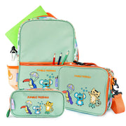 Milk&Moo Çocuk Sırt Çantası, Kalem Kutusu, Beslenme Çantası 3'lü Set Jungle Friends