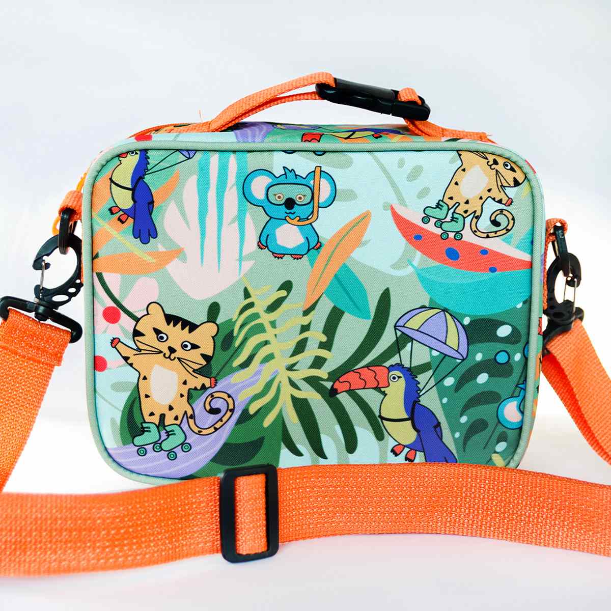 Milk&Moo Çocuk Sırt Çantası, Kalem Kutusu, Beslenme Çantası 3'lü Set Jungle Friends