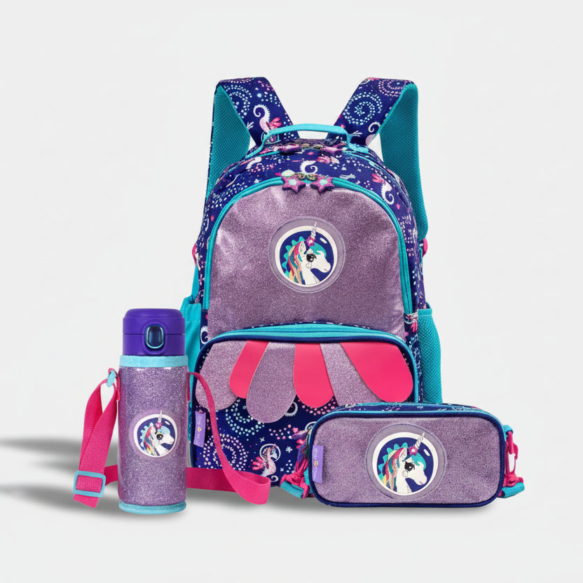 Milk&Moo Çocuk Sırt Çantası, Kalem Kutusu,Matarası 3'lü Set Ayris