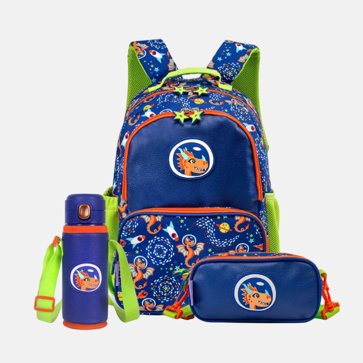 Milk&Moo Çocuk Sırt Çantası, Kalem Kutusu,Matarası 3'lü Set Ponix