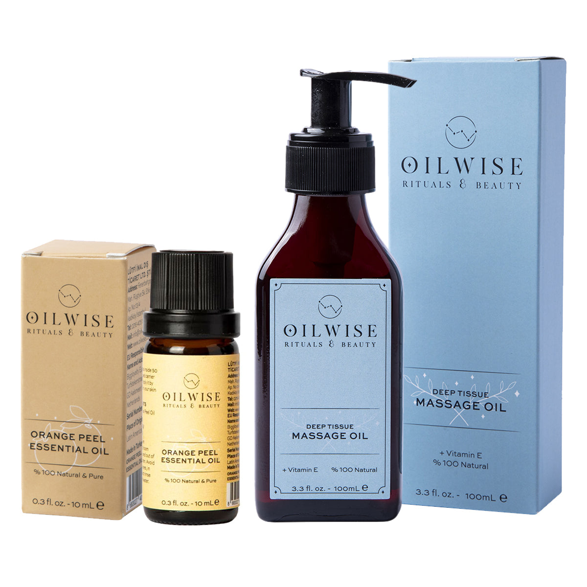 Oilwise Deep Tissue Massage Oil & Orange Peel Oil Set