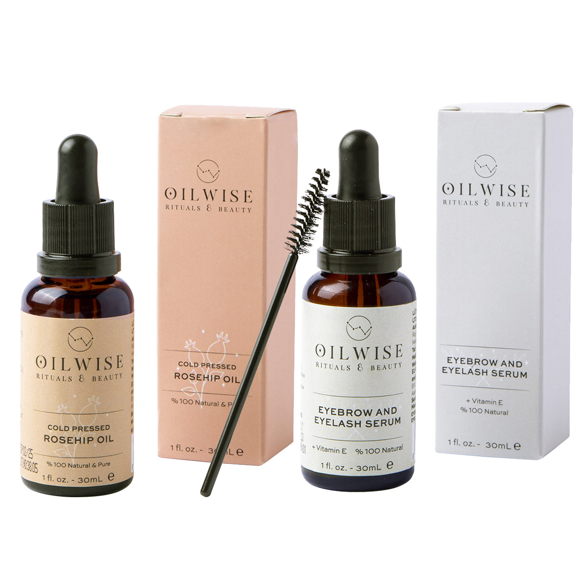 Oilwise Rosehip Seed Oil & Eyebrow and Eyelash Serum Set